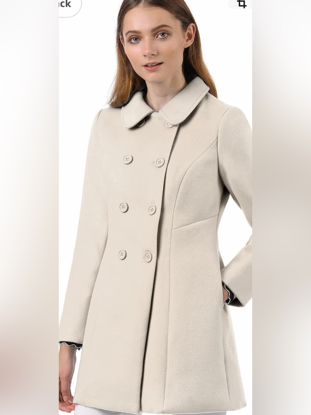 NWT Women’s Double-Breasted Cream Coat